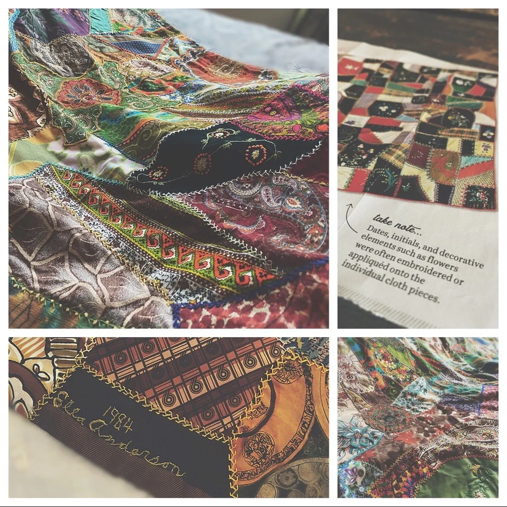 OOAK Family Heirloom Crazy Quilt - Handmade by Grandma Ella Anderson